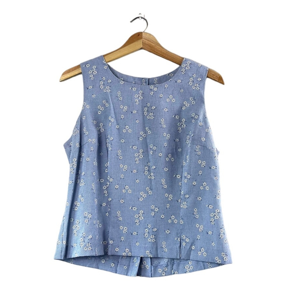 Vintage Button Back Floral T.R. Bentley Tank 13/14